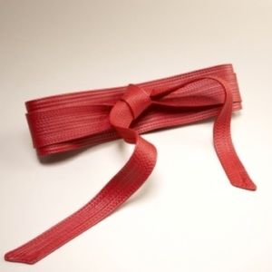 The Limited Obi Belt Red Faux Leather